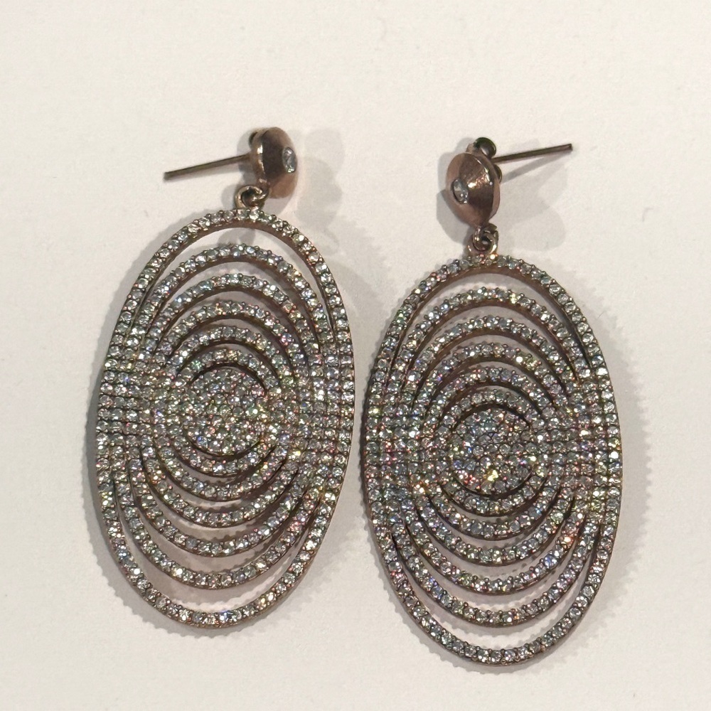 Glamorous Rose Gold and Gold Spiral Earrings